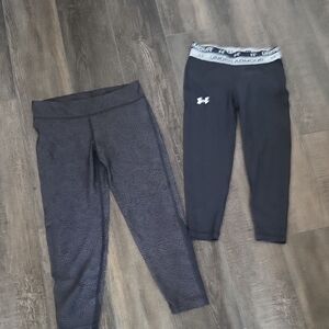 Under Armour Kids Black and Gray Leggings Set